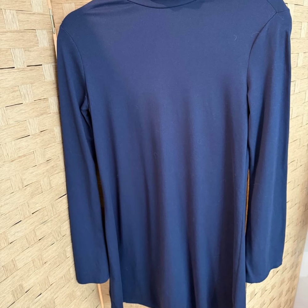 Navy High Neck Long Sleeve Top